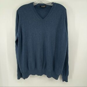 Manrico Sz Large Blue Vneck‎ Cashmere Swtr